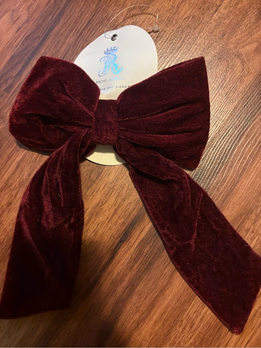 New Velvet Bow Hair Clip in Deep Burgundy